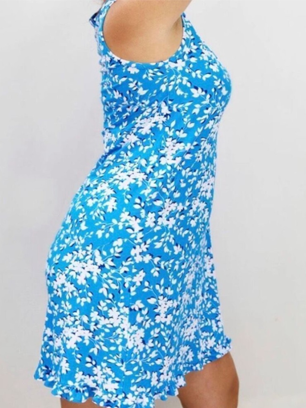 NWT Draper James Blue Floral Ruffle Nightie Plus XXL / XXXL